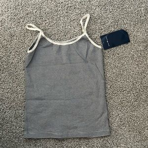 Striped Navy Blue and White Brandy Melville tank top